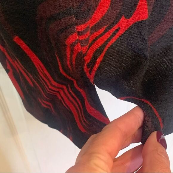 Studio Nouveau Printed Knit 3/4 Ruched Sleeve Pocket Detail Turtleneck Dress 1X - Picture 6 of 12